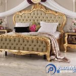 Ranjang Tempat Tidur Ukiran Warna Gold Klasik Jepara