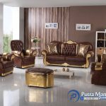 Set Kursi Tamu Mewah Jepara Kulit Asli