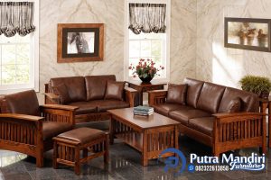 Set Kursi Tamu Minimalis Model Kulit Asli Terbaru