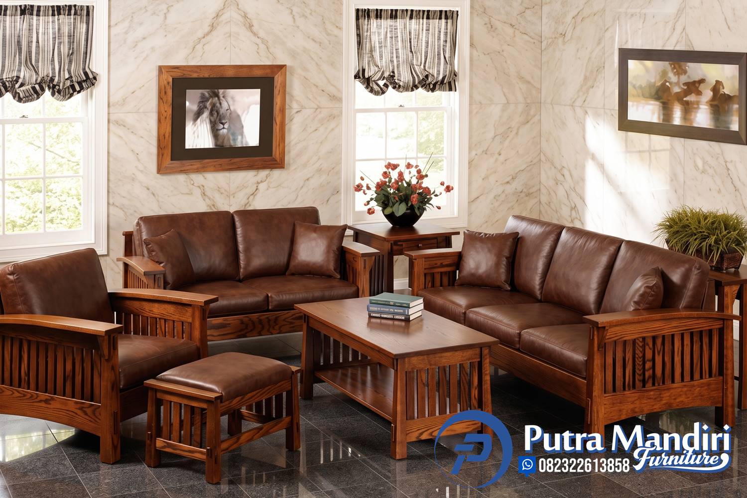 Set Kursi Tamu Minimalis Model Kulit Asli Terbaru