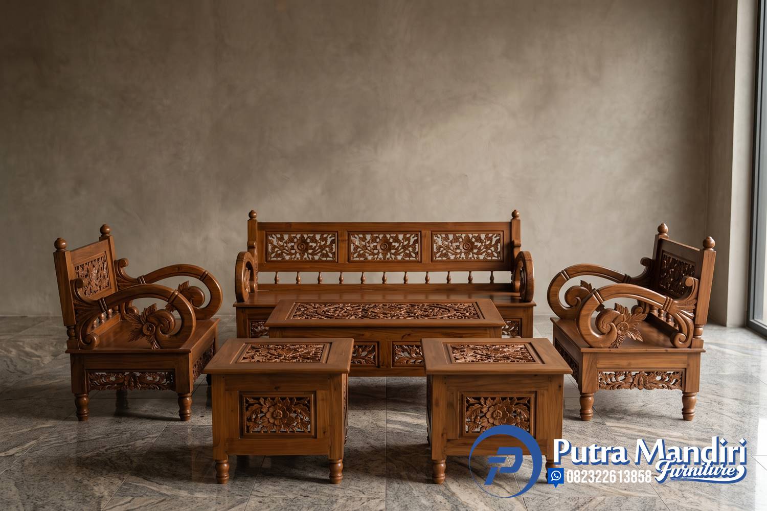 Set Kursi Tamu Minimalis Ukir Jepara Terbaru Putra Mandiri Furniture