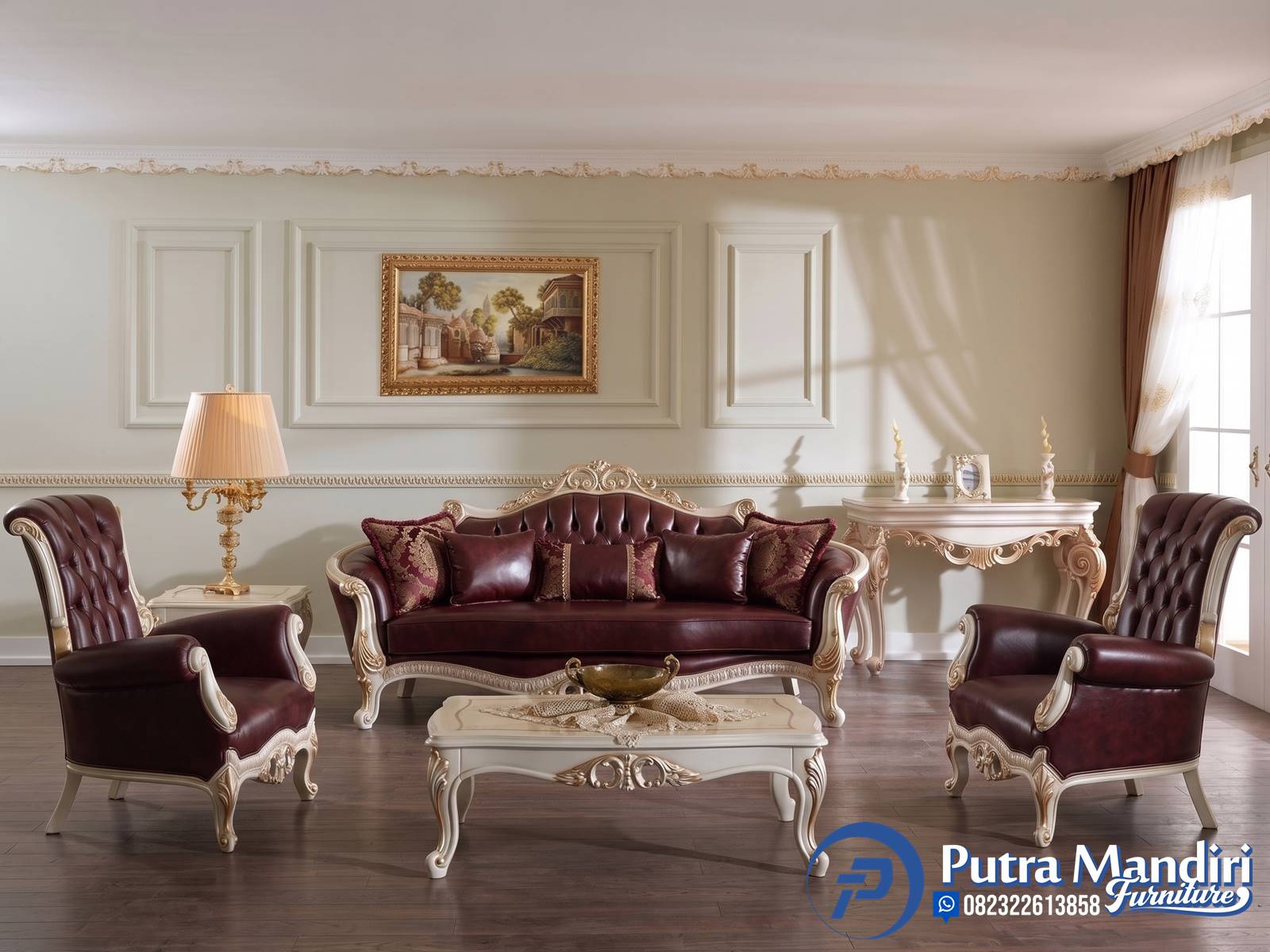 Set Kursi Tamu Modern Terbaru Kulit Asli Jepara