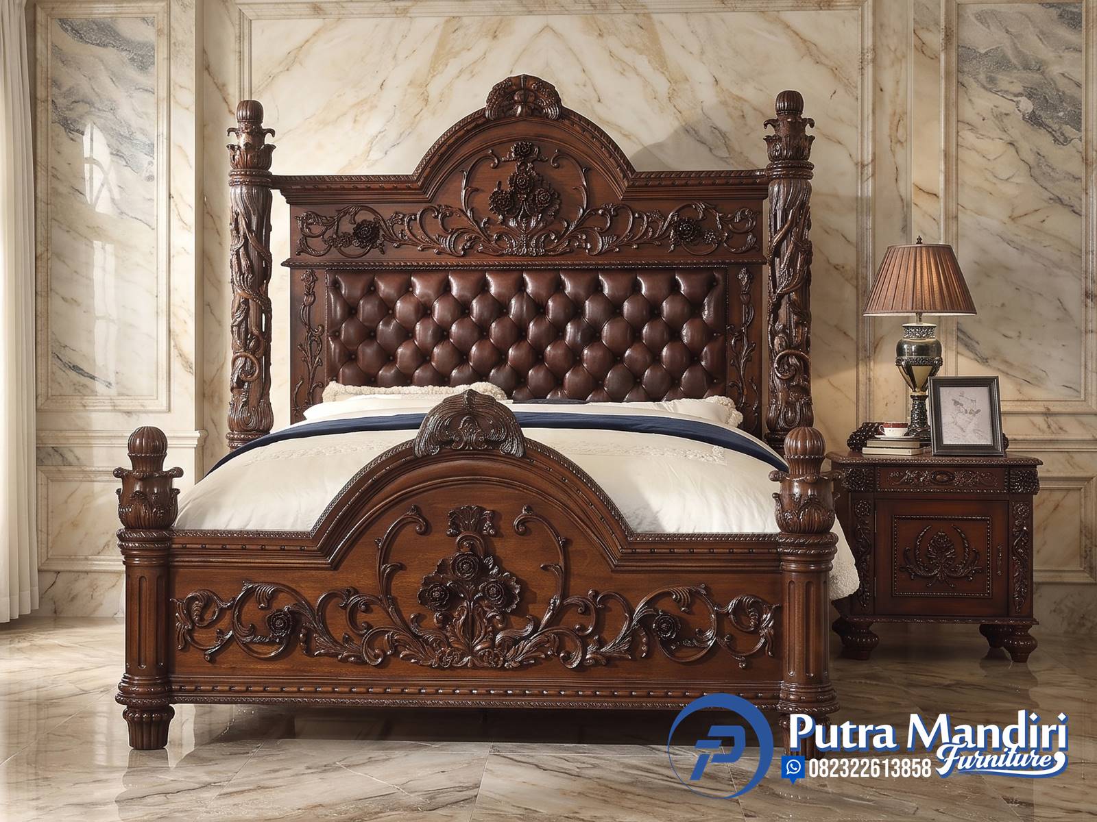 Tempat Tidur Ukir Klasik Mewah Jepara